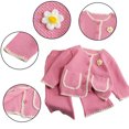 thumbnail image 3 of KYAIGUO 1-6Y Girls Spring Fall Clothes Set 2PCS Outfit Button Cardigan Tops +trousers Casual Set for Kids Toddler Baby, 3 of 9
