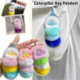 thumbnail image 2 of Cute Fuzzy Caterpillar Bag Charm Keychain Plush Toy for Kids Unisex Soft Fluffy, 2 of 5