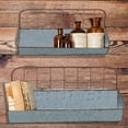thumbnail image 6 of Galvanized Metal Wall Iron Shelves With Wired Back, Set of 2, Gray- Saltoro Sherpi, 6 of 6