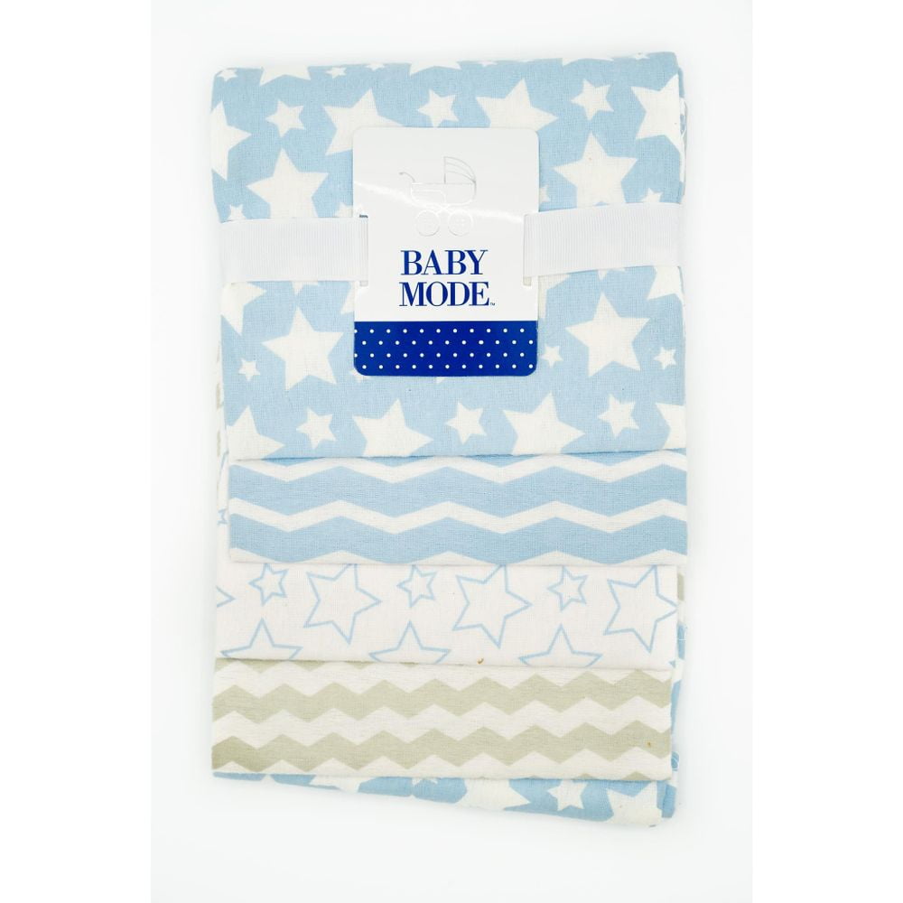 Rose Textiles 4pk Hanging Star Receiving Blankets Boy/Receiving