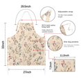 thumbnail image 7 of Pioneer Flower Floral Print Pattern Apron-Garden Aprons for Women with Pockets-Cotton Linen Waterproof Kitchen Cooking Gardening Aprons Adjustable for Kitchen,Cooking,BBQ and Salon 33x27 Inch, 7 of 7