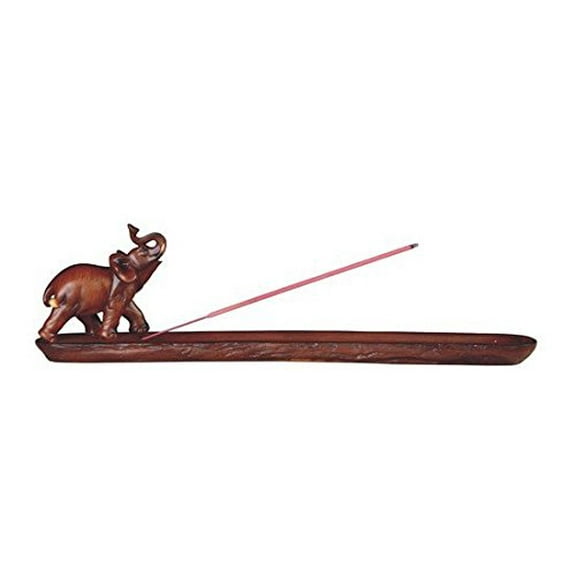 StealStreet SS-G-88163 Wood Like Incense Burner/Holder with Elephant Figurine, 11.5"