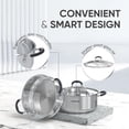thumbnail image 3 of Steamer Pots Sunhouse, 4,4 litros, 2 niveles, acero inoxidable con tapa, 3 of 9