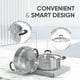 thumbnail image 3 of Steamer Pots Sunhouse, 4,4 litros, 2 niveles, acero inoxidable con tapa, 3 of 9