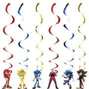 Soniccs Party Supplies Boys Birthday Party Decoration Tablecloth Banner Balloon Cake Topper Spiral Straws Kids Gifts Baby Shower