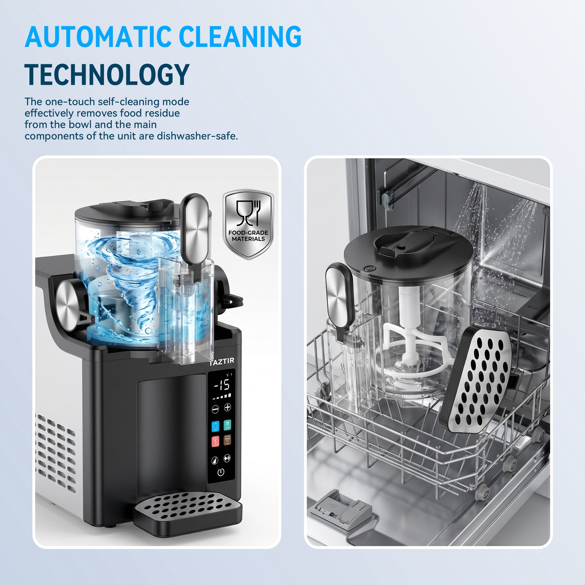 Slush & Ice Maker Machine Suitable for Ice Cubes & Slushy Drinks, Fast 9-Minute Ice Production, Compact Self-Cleaning Countertop Ice Maker for, Backyard BBQ, Camping, Parties