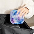 thumbnail image 6 of Sanitary Napkin Storage Bag for Girls Women, Portable First Period Pads Bag Tampons Holder Girls Travel Makeup Bag, Large Capacity Purple and Blue Marble Watercolor Pattern, 6 of 6