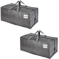 thumbnail image 1 of ORUYROP 2 Pack Moving Bags w/Backpack Straps, Moving Supplies, Moving Boxes, College Packing Storage Boxes with Lids Alternative, Heavy Duty, Extra Large, Sturdy Handles, Zippers (Gray, 2 Pack, 1 of 7