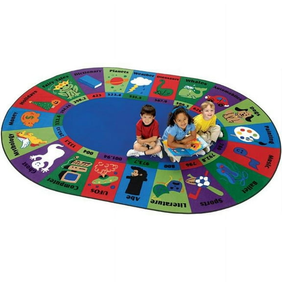 Carpets For Kids  Dewey Decimal Fun 6.75 ft. x 9.42 ft. Oval Rug