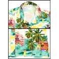 thumbnail image 4 of LA LEELA Women's Funky Aloha Beach Blouse Short Sleeve Tops Tropical Hawaiian Shirts for Women XL Hawaii Party, Autumn Green, 4 of 5