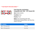 thumbnail image 2 of Front Sway Bar Link Bushing - Compatible with 1988 - 1991 Honda CRX 1989 1990, 2 of 3