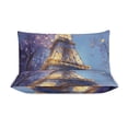 thumbnail image 3 of 3 Pcs Soft Bedding Set, Includes 1 Duvet Cover with Zipper And 2 Pillow,Shams Eiffel Tower Queen(90"×90"), 3 of 8
