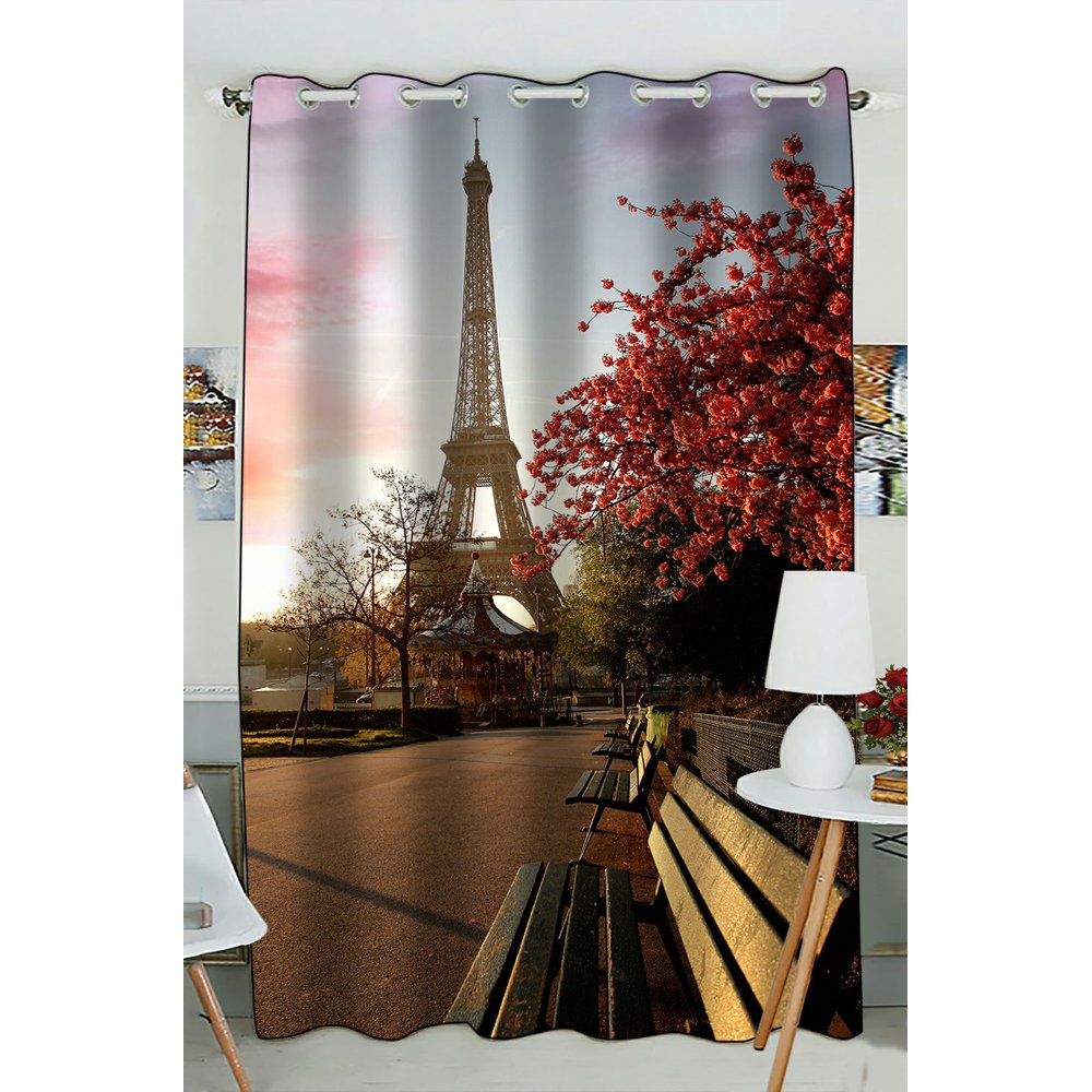 ZKGK Paris Eiffel Tower Window Curtain Drapery/Panels/Treatment For