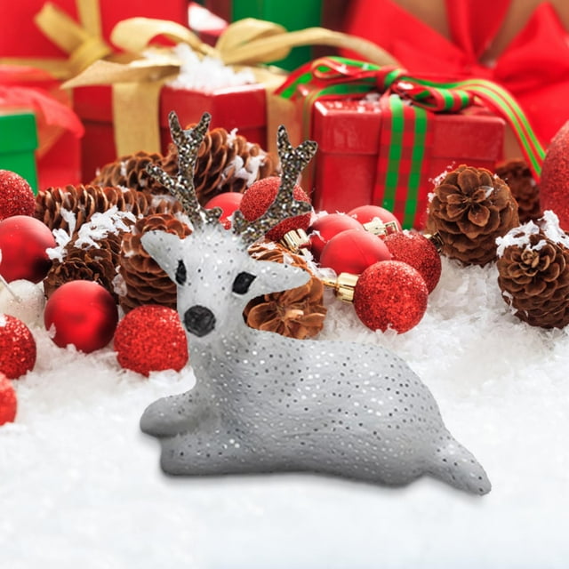 Fiudx Figuras de Reno, Juego de Decoración Navideña, Elegante Ciervo Sika de Pie y Reno Navideño, Regalo de Decoración para El Hogar, Multiusos para Bodas y Festividades, Tamaño 12 X 5 X 11 Cm