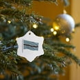 thumbnail image 7 of 3drose, Flag of Botswana on a Flag Pole over White Batswana, 3 inch Snowflake Porcelain Ornament, 7 of 7