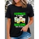 thumbnail image 1 of Women's Casual Short Sleeve T-Shirt - "Happiness is Playing Mahjong with The s" Graphic Print, Stretchy Cotton Blend, Machine Washable Round Neck Top for Spring Summer Fall, Mahjong Accesso, 1 of 6