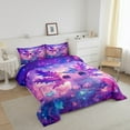 thumbnail image 3 of Erosebridal Cute Axolotl Comforter Set Queen Size Outer Space Galaxy Bedding Set Butterfly Comforter Cartoon Salamander Kawaii Reptile Animal Quilt Set, 3 of 6