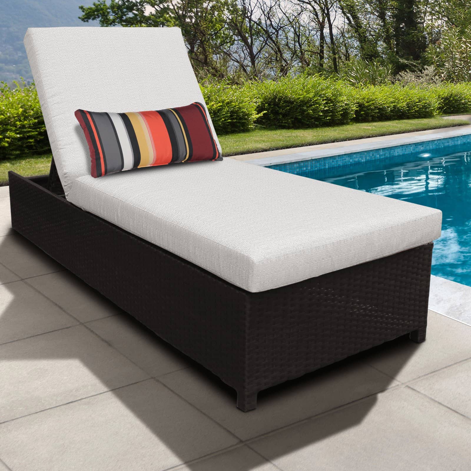 TK Classics Belle Wheeled Wicker Outdoor Chaise Lounge Chair - image 5 of 11