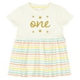 thumbnail image 3 of Inktastic 1st Birthday One Gold Girls Baby Dress, 3 of 5
