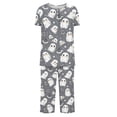 thumbnail image 4 of DecSea Pyjama pour Femme en Faux Coton, Haut de Pyjama Raglan avec Pantalon Capri, Pyjama d'Été, 4 of 4