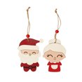 thumbnail image 1 of Decoraciones de Árbol de Navidad Colgante de Madera Hueco Pintado Diy Ornamentos, 10x8cm Santa Snowman Truck Plaid Pattern con Cuerda, Ornamentos de Árbol de Navidad, 1 of 9