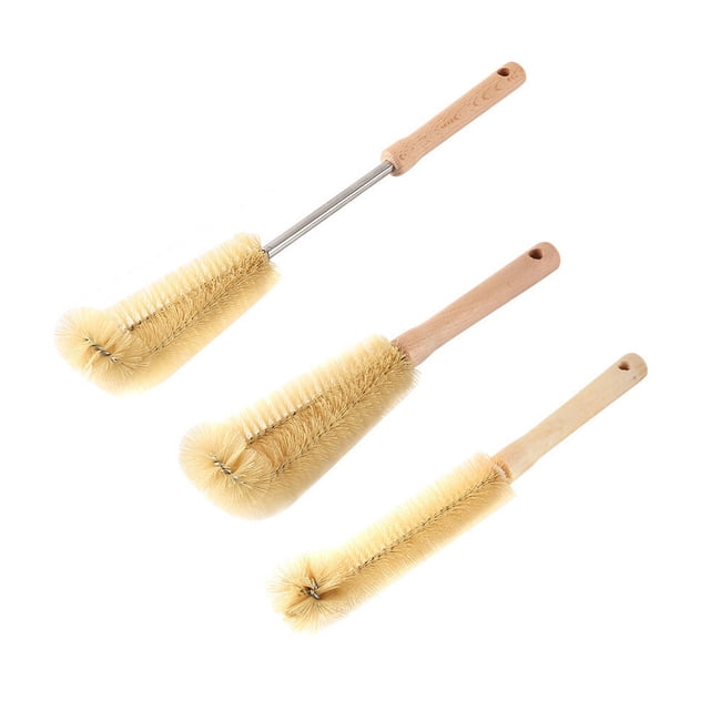 3 cepillos para biberones de bebé, cepillos limpiadores de biberones y cepillos limpiadores de pajitas.