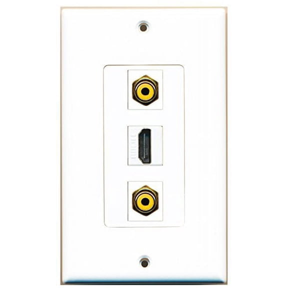 RiteAV - 1 Port HDMI 2 Port RCA Yellow Wall Plate Decorative