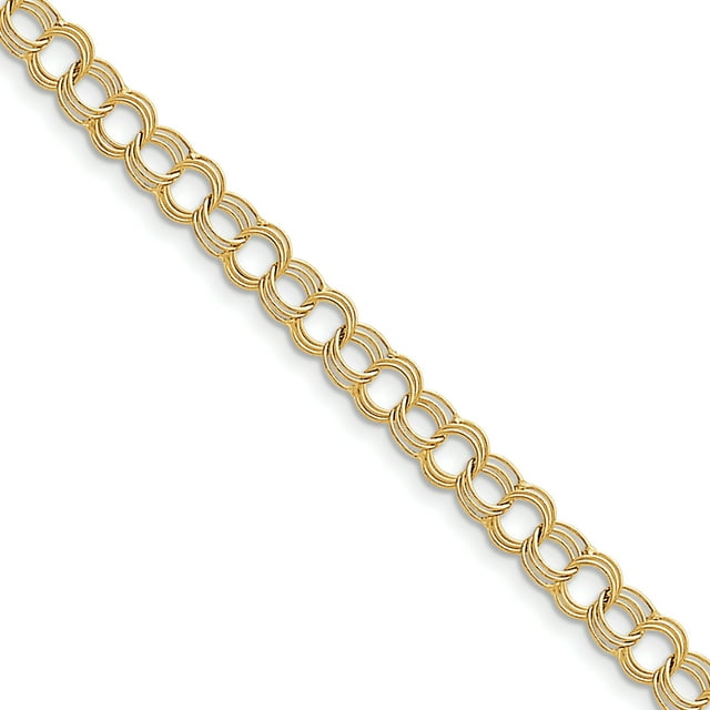 Bracelet Charme Triple Maillon en Or Jaune 10K
