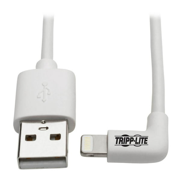 Tripp Lite RightAngle Lightning Cable, USBA to Lightning, 6 ft. Cord, Reversible Lightning