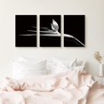 thumbnail image 4 of wall26 Canvas Print Wall Art Black and White Birds of Paradise Flower Nature Plants Photography Modern Art Mid-Century Modern Close-Up for Living Room, Bedroom, Office - 24"x36" x 3 Panels, 4 of 5
