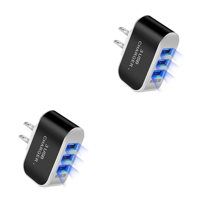 Adaptador de carga Matsuzay USB LED 1000mA Negro 2piezas