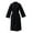 Black, variant on Luxury Waffle Weave Kimono Robe Ultra Soft Cotton Blend Bathrobe with Belt and Pockets, Unisex, Black