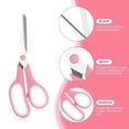 thumbnail image 4 of Multibey Multipurpose Stainless Steel Scissors 6.7" Pink Sharp Shears Comfort-Grip Scissors for Fabric Craft Office Supplies (Pink 7.7''), 4 of 7