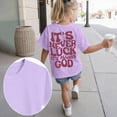 thumbnail image 2 of NOLDARES Girls Short Sleeve T Shirts Athletic Crewneck Basic Tees for Kids(Light Purple,13-14 Years), 2 of 6