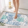 thumbnail image 6 of Blue Teal Grey Coral Coastal Doormat Outdoor Entrance 16"x24", Summer Beach Nautical Ocean Absorb Moisture Dirt Door Mats, Non-Slip Rubber Backing Floor Mats Indoor, Low-Profile Front Door Rugs, 6 of 9