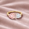 thumbnail image 6 of Rosec Jewels Lab Grown Pink White Diamond Toi Et Moi Heart Promise Ring - 1 Ct - IGI Certified Fancy Pink Gemstone Ring (VS1 Grade), 18K Yellow Gold, US 5.00, 6 of 8