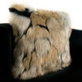thumbnail image 3 of Plutus 18" x 18" Wild Wolf Animal Faux Fur Luxury Throw Pillow in Black, 3 of 3