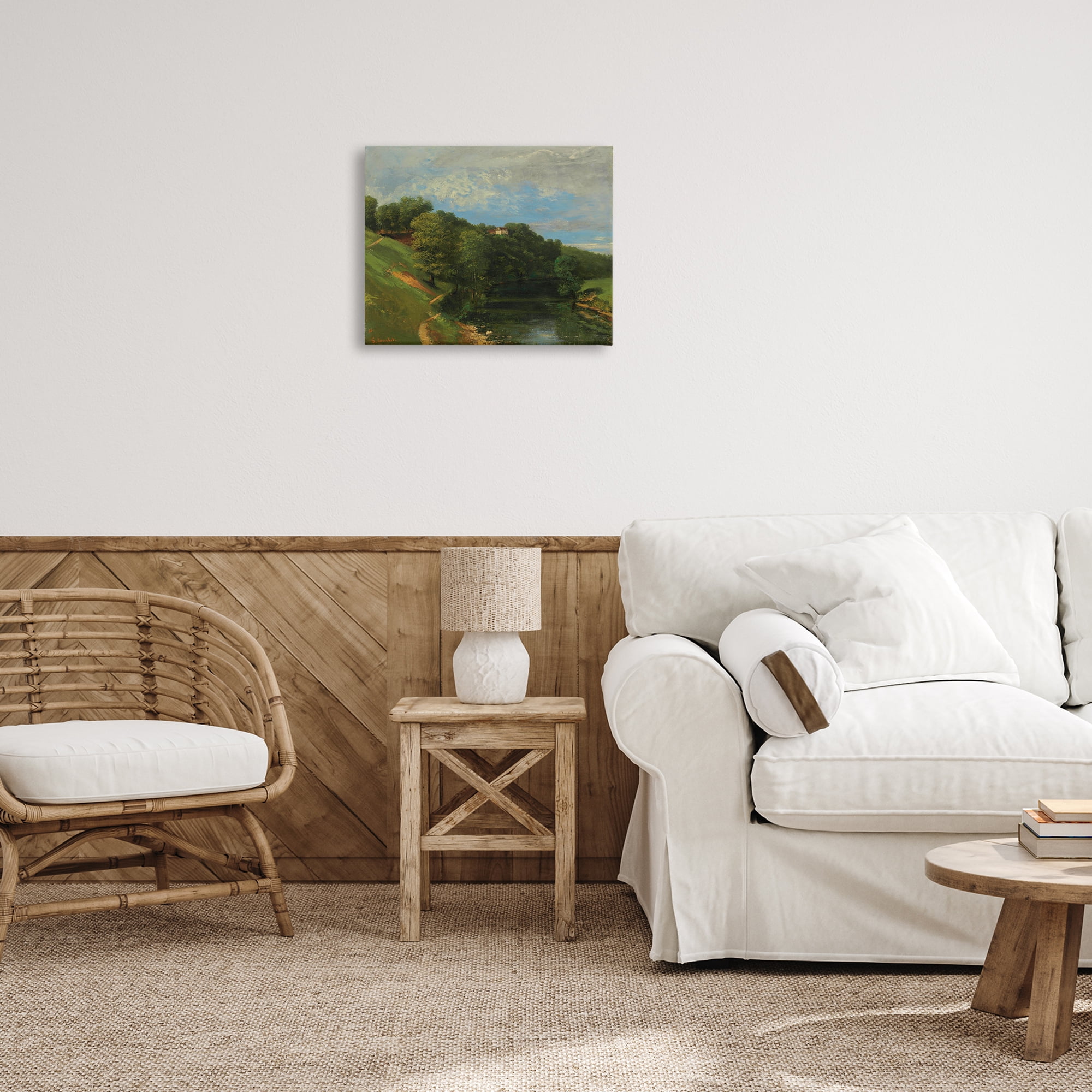 Stupell Industries Classic River Landscape Landscape & Nature Painting Wrapped Canvas Art Print Wall Art, 20 x 16