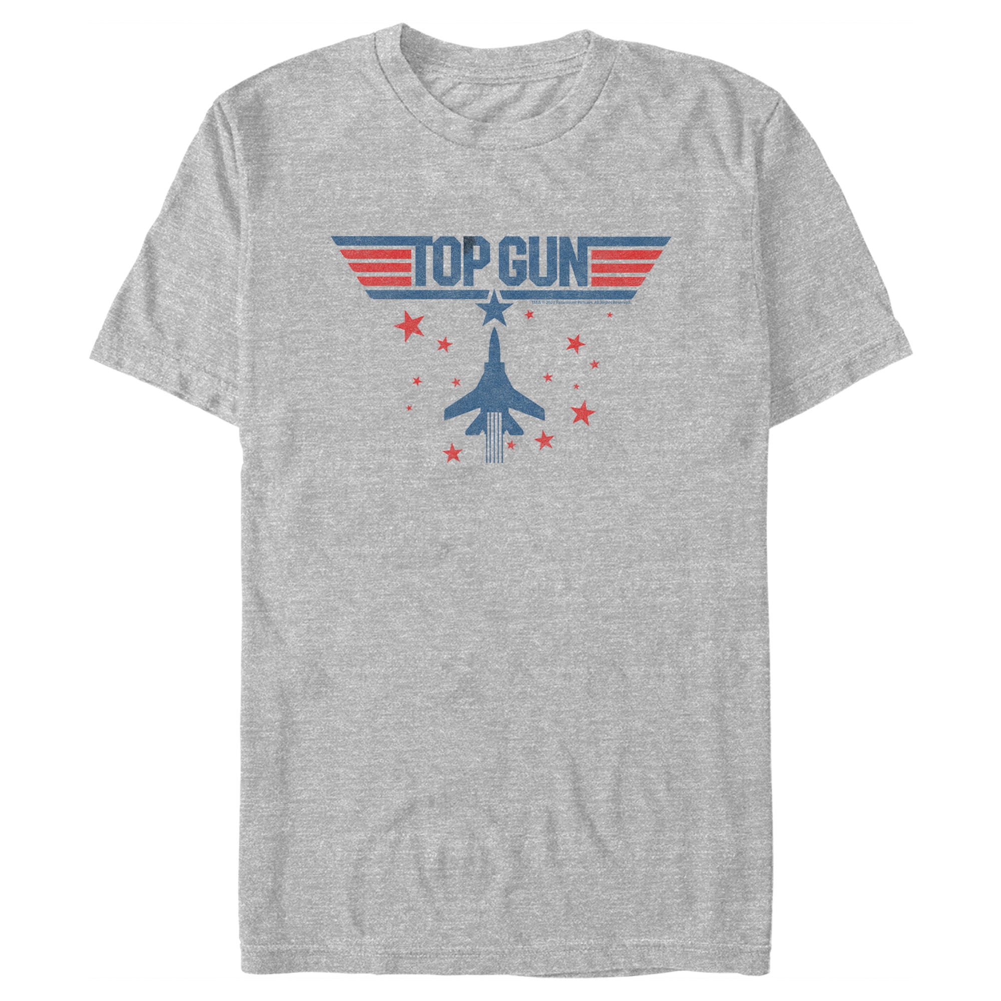 Top Gun Star Logo Shirts for Men, Short Sleeve T Shirt, Officially Licensed  (Small) Athletic Heather