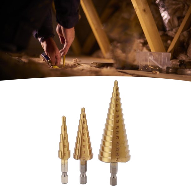 Juego de brocas de cono de acero abridor de orificios de taladro de pagoda acero para rodamientos de perforación rápida para metal ANGGREK Otros