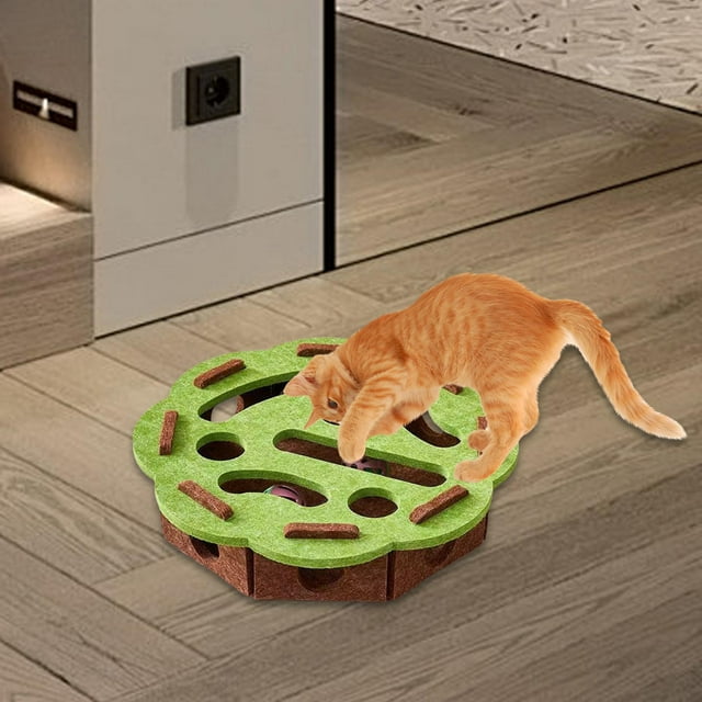 Juguete rompecabezas para gatos con bolas de campana, ejercicio, juguetes de enriquecimiento para gatos, caja de juego mental, juego de laberinto para Flor