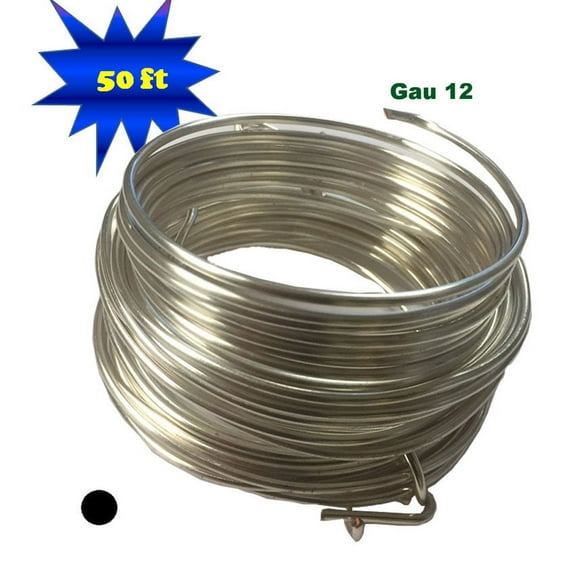 Silver Plated Copper Round Wire 12 Gau 50 Ft 1 Lb Spool Jewelry Making Findings