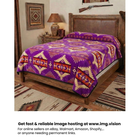 King Size 2ply Flannel Blanket,White River Purple