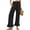 Black, variant on Wide Leg Linen Pants for Women High Waisted Ruffle Hem Palazzo Pants Boho Summer Casual Loose Flowy Pant Trousers Navy 3XL