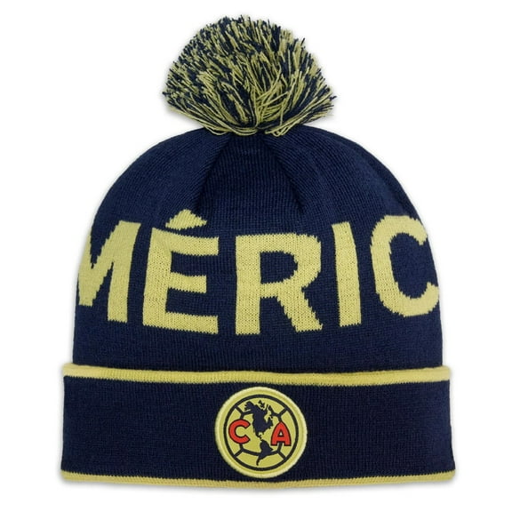 Icon Sports 2024 Club America Official Licensed Soft Knit Pom Beanie - Navy