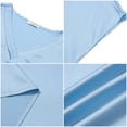thumbnail image 6 of UVN Women Tops Summer Cap Short Sleeve Blouses Ladies V Neck Silk Satin Business Casual Shirts, 6 of 9