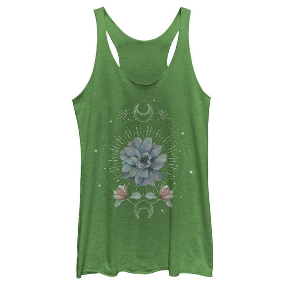 Women's Lost Gods Flower Moon  Racerback Tank Top Envy Green Small