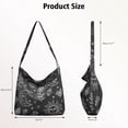thumbnail image 4 of Canvas Crossbody Bag for Office Workers Aesthetic Cute Gothic Black Stars and Moon Tote Bag for Beach Trendy Gifts, 4 of 5