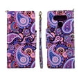 thumbnail image 3 of Purple Paisley Case for LG K51 / Q51 Magnetic Detachable Pu Leather Wallet Cover Flap Closure Snap-on Book Style Cases Card Holders Wrist Strap 2 in 1 Folio, 3 of 3
