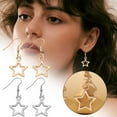 thumbnail image 4 of Star Earings 1 Pair Drop Earrings Hoop Earrings For Women's Party Evening Gift Date Alloy Fancy Fashion Star Goth Minimalist Star Decoration Drop Earrings, 4 of 9